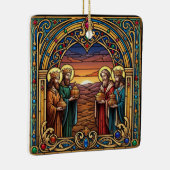 Sacred Hearts Stained Glass Christmas Keramisch Ornament (Rechts)