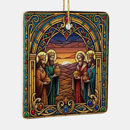 Sacred Hearts Stained Glass Christmas Keramisch Ornament (Rechts)