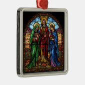 Sacred Hearts Stained Glass Christmas Metalen Ornament (Rechts)