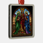 Sacred Hearts Stained Glass Christmas Metalen Ornament (Rechts)