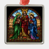 Sacred Hearts Stained Glass Christmas Metalen Ornament (Voorkant)