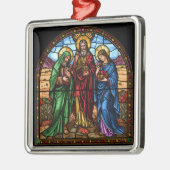 Sacred Hearts Stained Glass Christmas Metalen Ornament (Links)