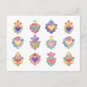 SACRED HEARTS, WATERVERF, mexico, mexicaanse folk Briefkaart (Voorkant)