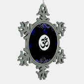 Sacred Hindu Aum Symbol Blue Tin Sneeuwvlok Ornament (Links)