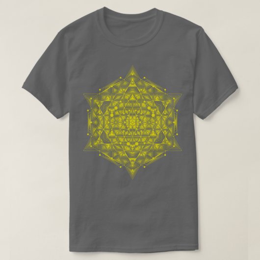 Sacred Hypercube Yellow T-shirt (Design voorkant)