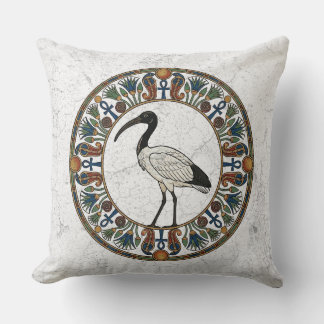 Sacred Ibis of Thoth: God of Wisdom Ancient Egypt Kussen