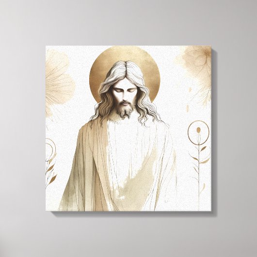 Sacred Jesus Christ Portrait – Spiritual Canvas Afdruk (Voorkant)