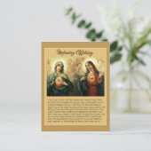 Sacred Jesus Immaculate Heart Mary Angels Cherubs Briefkaart (Staand voorkant)