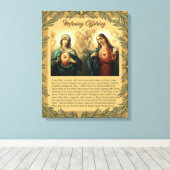 Sacred Jesus Immaculate Heart Mary Angels Cherubs Canvas Afdruk (Insitu (Houten vloer))