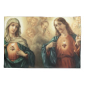 Sacred Jesus Immaculate Heart Mary Angels Cherubs Kussensloop (Achterkant)
