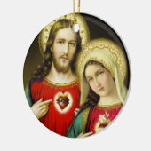 Sacred Jesus Immaculate Heart Mary Keramisch Ornament (Links)