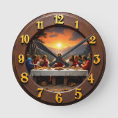 Sacred Last Supper Golden Sunset Ronde Klok (Voorkant)