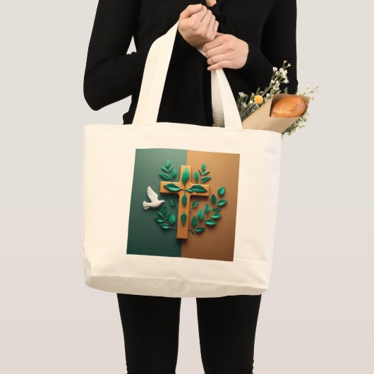Sacred Leaf Tranquility Grote Tote Bag (Voorkant (product))