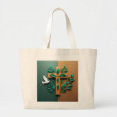 Sacred Leaf Tranquility Grote Tote Bag (Voorkant)