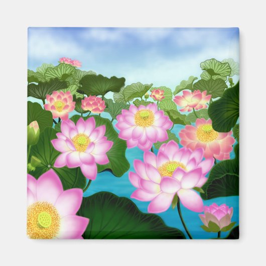 Sacred Lotus Flowers Magneet (Voorkant)