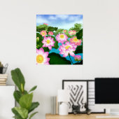 Sacred Lotus Flowers Poster (Thuiskantoor)
