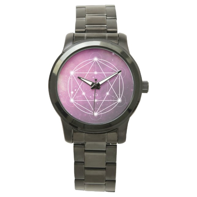 SACRED | Meetkundige metatron-kubus Horloge (Voorkant)
