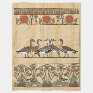 Sacred Meidum Geese & Nile Lotus Ancient Egyptian Fleece Deken
