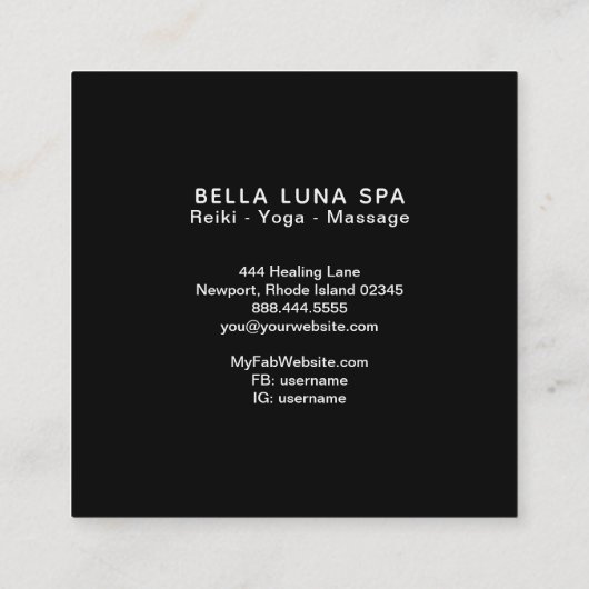 *~* Sacred Moon Phases Universe Luna Shaman Stars Vierkante Visitekaartje (Achterkant)