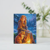 Sacred Nature: Celtic Goddess Brigid Art on Canvas Briefkaart (Staand voorkant)