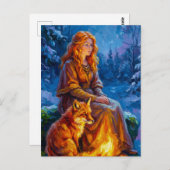 Sacred Nature: Celtic Goddess Brigid Art on Canvas Briefkaart (Voorkant / Achterkant)