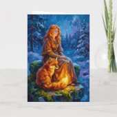 Sacred Nature: Celtic Goddess Brigid Art on Canvas Kaart (Achterkant)