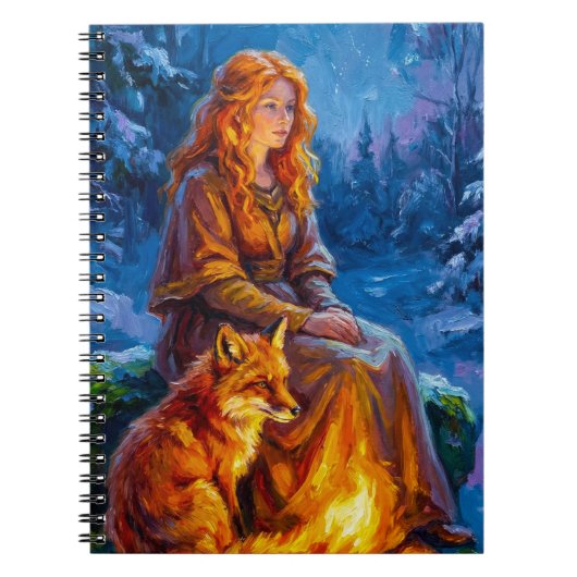 Sacred Nature: Celtic Goddess Brigid Art on Canvas Notitieboek (Voorkant)