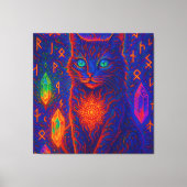 Sacred Neon Cat Canvas Afdruk (Voorkant)