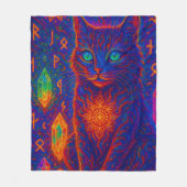 Sacred Neon Cat Fleece Deken (Voorkant)
