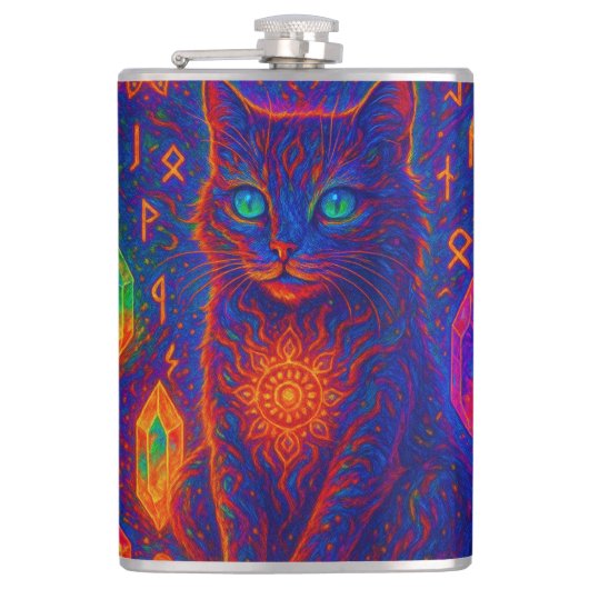 Sacred Neon Cat Heupfles (Voorkant)