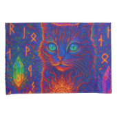 Sacred Neon Cat Kussensloop (Voorkant-Rechts)