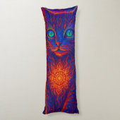 Sacred Neon Cat Lichaamskussen (Achterkant (Verticaal))