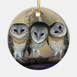 Sacred Owl Noord-Amerikaans Indiaan Keramisch Ornament