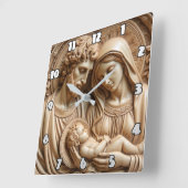 Sacred Radiance: Golden Family Icon Vierkante Klok (Hoek)