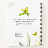 Sacred Recept Journal Witte Lelie Gele Vlinder Notitieboek (Achterkant)