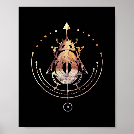 Sacred Scarab Egyptian Occult Geometry Poster (Voorkant)