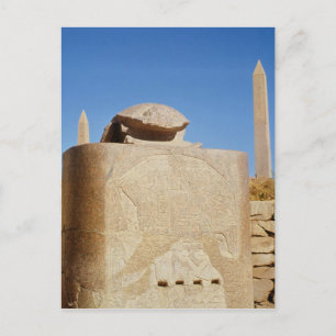 Sacred scarab standbeeld in de tempel van Amun Briefkaart