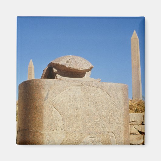 Sacred scarab standbeeld in de tempel van Amun Magneet (Voorkant)