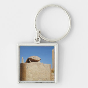 Sacred scarab standbeeld in de tempel van Amun Sleutelhanger