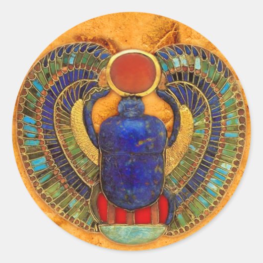 Sacred Scarab van het oude Egypte Ronde Sticker (Voorkant)