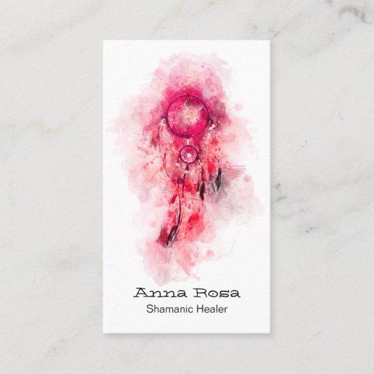 *~* Sacred Shamanic Dream Catcher Tribal Shaman QR Visitekaartje (Voorkant)