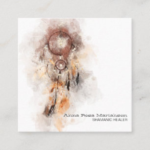 *~* Sacred Shamanic Tribal Dream Catcher Shaman Vierkante Visitekaartje