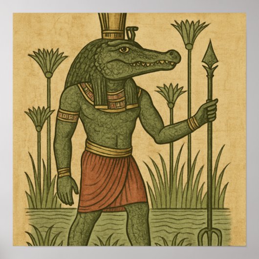 Sacred Sobek Divine Crocodile God Poster (Voorkant)