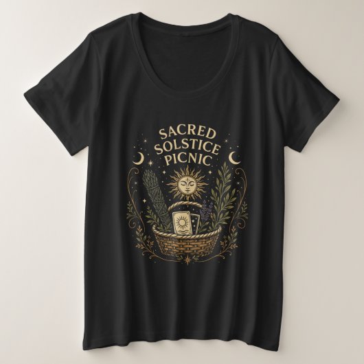 Sacred Solstice Picnic Litha Grote Maat T-shirt (Design voorkant)