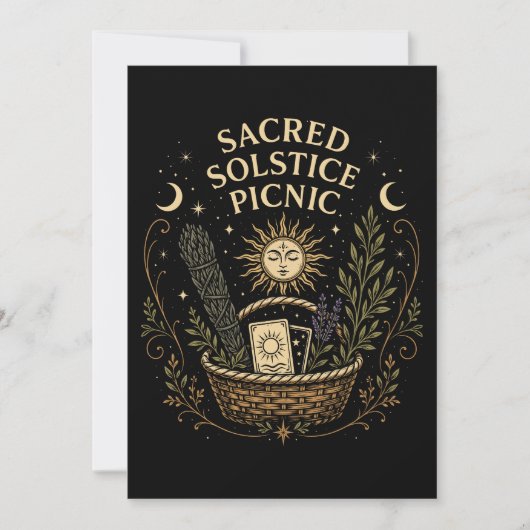 Sacred Solstice Picnic Litha Postcard Kaart (Voorkant)