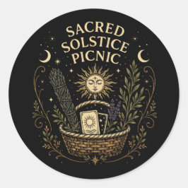 Sacred Solstice Picnic Litha  Ronde Sticker