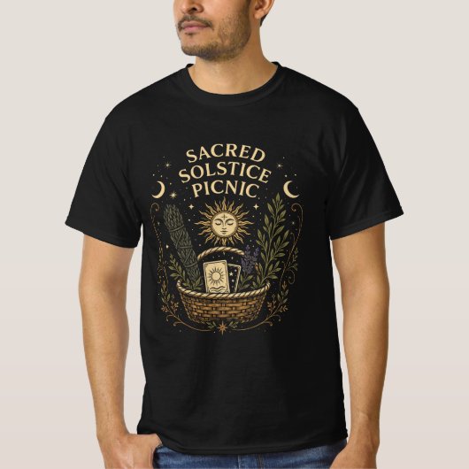 Sacred Solstice Picnic Litha T-shirt (Voorkant)