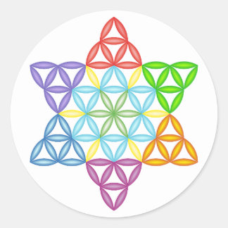 Sacred Star - Star of Life, 02/3D-CF. Ronde Sticker