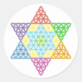 Sacred Star - Star of Life, 04/3D-CF. Ronde Sticker
