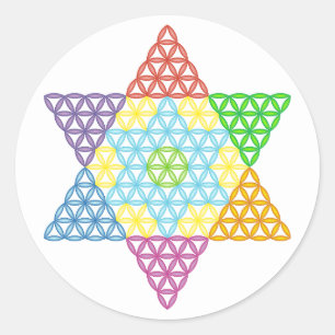 Sacred Star - Star of Life, 04/3D-CF. Ronde Sticker